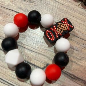 Kids Beaded Bracelet - Red, Black, and White